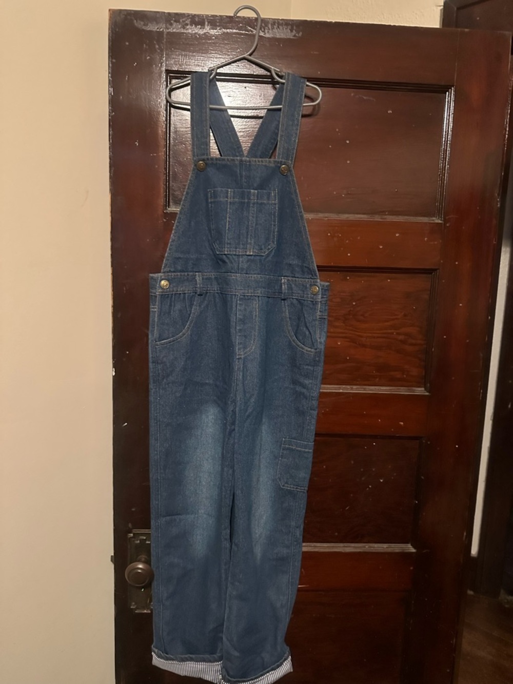 Classic Blue Denim Overalls with Bib Pocket